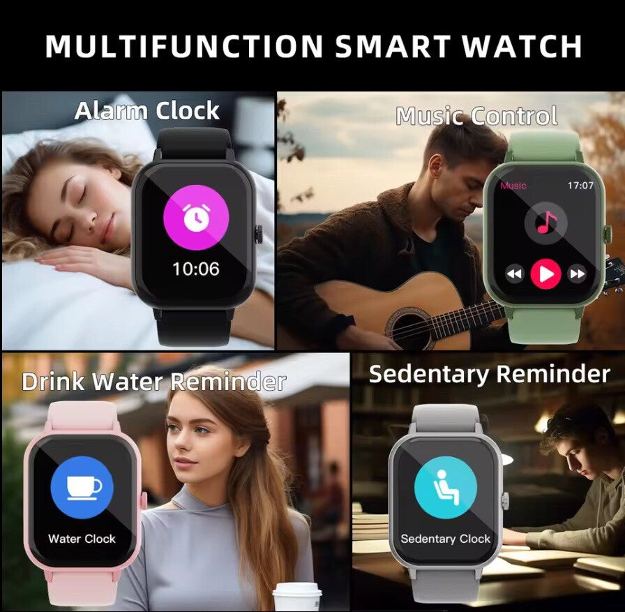 1.99 Bluetooth Smart Watch Men  Full Touch Screen Sports Fitness- Black